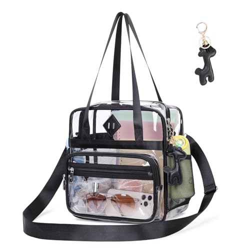 Image of PIG PIG GIRL Clear Tote Bag - 12x6x12 See Through Stadium Event Bag for Women
