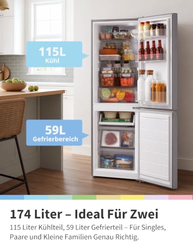 Foto von Comfee 174L Kühl-Gefrierkombination,150cm H, 39dB,Low Frost, 180° flipregal