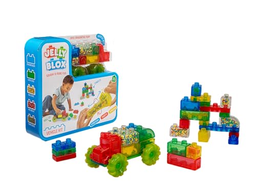 JELLY BLOX Vroom Kit 35 Blocs de Construction Tactiles pour Créer un Camion Jeu de Construction pour Enfants dès Expérience Sensorielle avec Blocs Extensibles Souples et Flexibles - vue 3