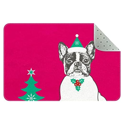 God jul fransk bulldog hund område matta mattor halkskydd golvmatta dörrmattor för vardagsrum sovrum flickor pojkar barnrum sovsal barnkammare 79 x 50 cm