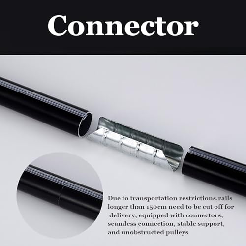 Heavy Duty Double Curtain Rod Set 70-700cm Adjustable Drapery Track, Silent Pole for Living Room & Bedroom - Stylish Home Decor Solution