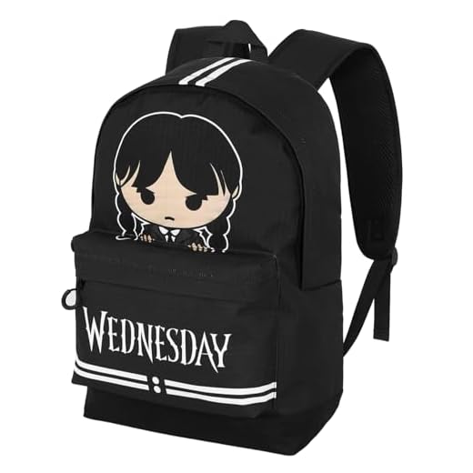 Wednesday Miércoles Cute-Mochila HS Fan 2.2, Gris, 31 x 44 cm, Capacidad 24 L