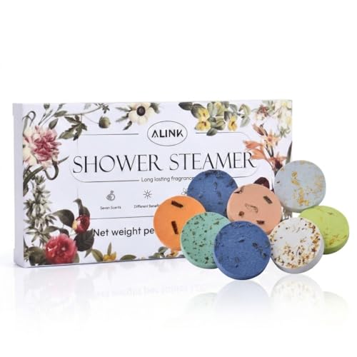 ALINK Shower Steamers Aromatherapy 8 Pack Gifts for Women, Birthday Christmas Mother's Day Gifts for Mom Valentine's Day Adults Home Spa Gym Natural Essential Oil Self Care Relaxation