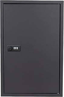 Steel Key Cabinet With Combination Lock,Wall Mountable Combination Cabinet With 48 Hooks,Large Key Safe Storage Cabinet Organizer,Wall Mounted Key Box With 48 Key Fobs Labels,For House Property Garage