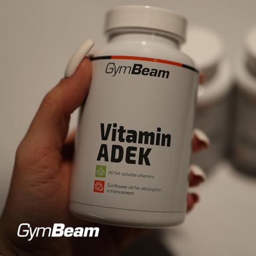 GymBeam Vitamin ADEK (Kapseln) - mit fettlöslichen Vitaminen (A, D, E, K), unterstützt Immunsystem, gesunde Knochen, Haut und Schleimhäute, Eisenstoffwechsel, Sehkraft und Muskelfunktion, 90 caps