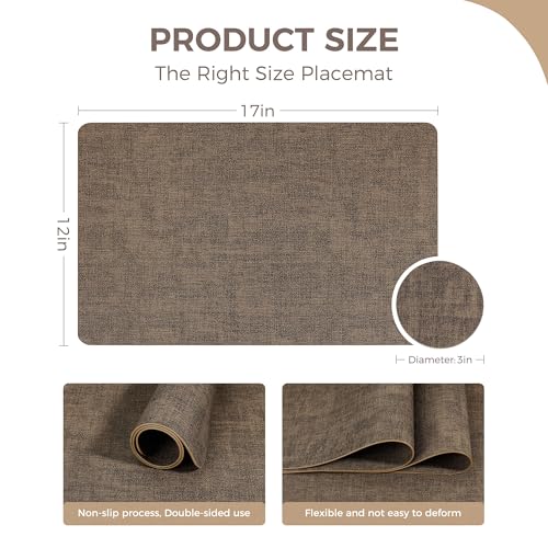 NCUE Vinyl Placemats Set of 6, 17"x12" Wipeable Place Mats with Coasters by NCUE - Used condition - Image 4