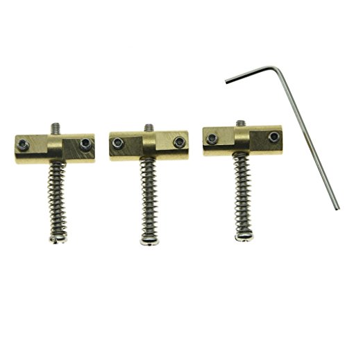 KAISH Vintage Compensated Tele Bridge Brass Saddle Set Guitar Saddles with Chrome Screws