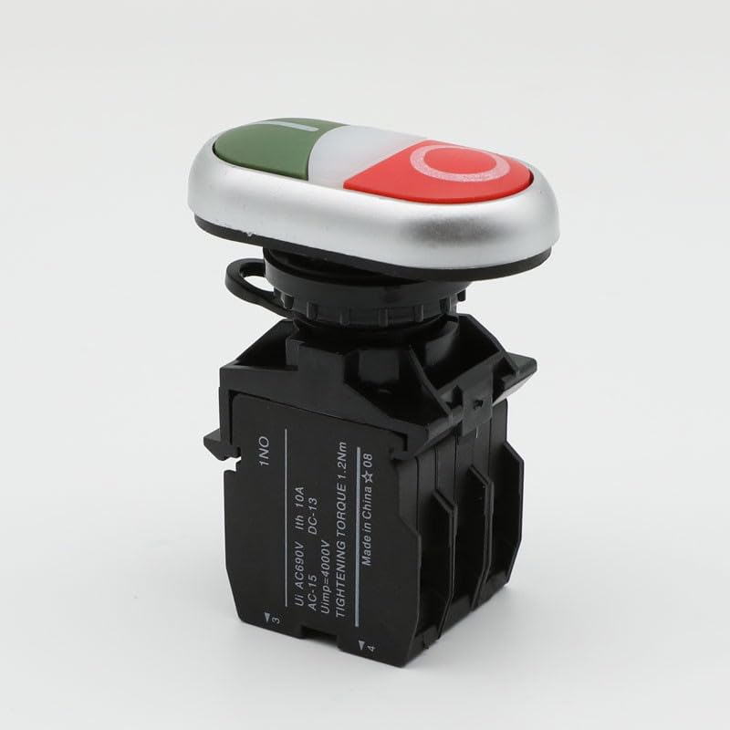 Interrupteur double tête 22mm lumineux à rappel LAK42 220V - 7