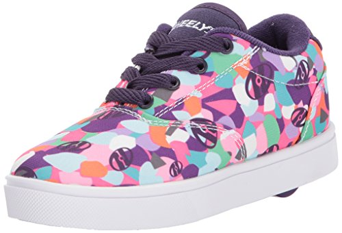 HEELYS Girl's Launch Sneaker, Grape/Multi, 5 Medium US Big Kid