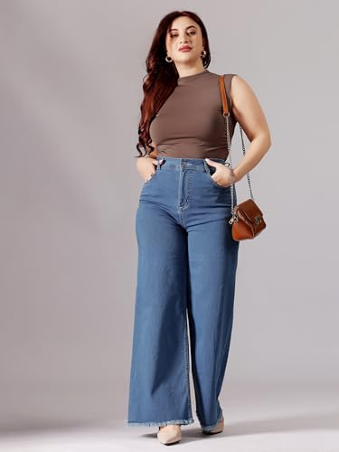 Image of Miss Chase A+ Women's Bootcut High Rise Stretchable Denim Jeans