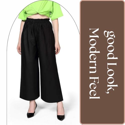 Image of Pranjal Women's Premium Regular Fit Rayon Palazzo - Free Size, Fits Up to 2XL, Stylish & Comfortable (Plazo P)