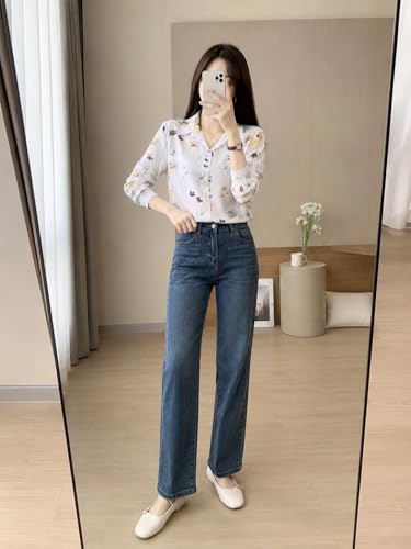 Image of TOPLOT Women's Shirt | Stylish Top Design | Modern Abstract & Floral Prints | Classic Collar with Front Closure for Polished and Everyday Styling | Long Sleeve Casual (5110)