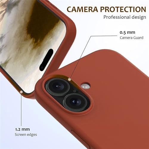 Image of ArmourPro Silicone Back Case for iPhone 16, Soft-Touch Case | Brown