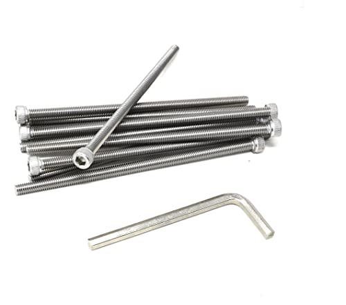 Image of iexcell 10 Pcs M6 x 130mm Thread Pitch 1 mm Stainless Steel 304 Hex Socket Head Cap Screws Bolts Kit