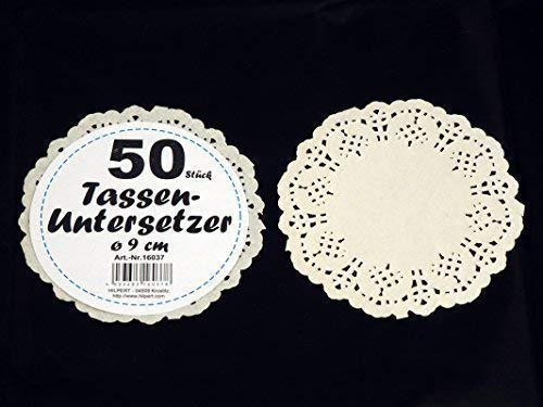 Preisjubel 10 x 50 Tassenuntersetzer = 500 Stück aus Papier, Tortenspitze, Tortendeckchen