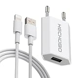 Chargeur pour IPhone 8, 6, 6S, 7, 7 Plus, 10, XR, XS, SE, IPod Touch 5G, Max Adaptateur Telephone Connecteur avec 2M Câble USB Prise 5V1A (Blanc)