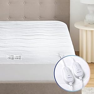 Bedsure Heated Mattress Pad Queen – Dual Control Electric Mattress Pad Bed Warmer and 4 Heat Settings, Coral Fleece Bed…