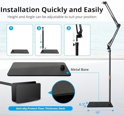 Brio Webcam Floor Stand,Metal Webcam Floor Holder Compatible with Logitech Brio 4K,100 101,301 300,500,C270,C310 webcams - Image 6