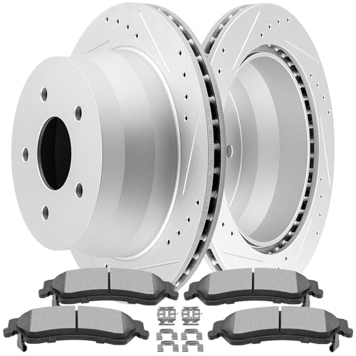 Image of SCITOO Rear Brake Kits Drill & Slotted Brakes Rotor Brakes Pads:55038;D729