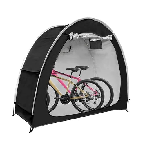 KLYDBMYT Cobertizo para Bicicletas al Aire Libre, Carpa portátil para Guardar Bicicletas, Tela Oxford 210D Impermeable, Refugio para Bicicletas y cortacésped, con Capacidad para 2 o 3 Bicicletas.
