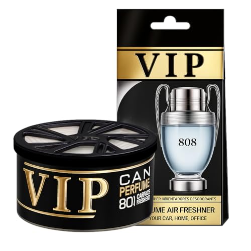 VIP CARIBI Désodorisant Premium en canette avec intérieur en silicone injecté, inspiré des parfums haut de gamme, parfum durable jusqu'à 60 jours, pour voiture et maison (808)