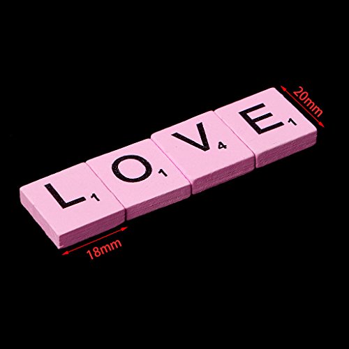 100 piezas de fichas de madera coloridas con letras miniatura 2