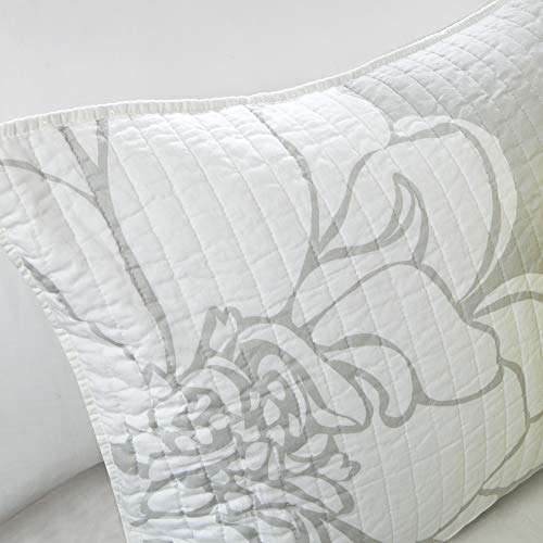 Madison Park Lola 100% Cotton Quilt Set - Casual Floral Channel Stitching Design, All Season, Lightweight Coverlet Bedspread Bedding, Shams, Decorative Pillows, King/Cal King(104"X94"), Yellow 6 Piece #TOP2