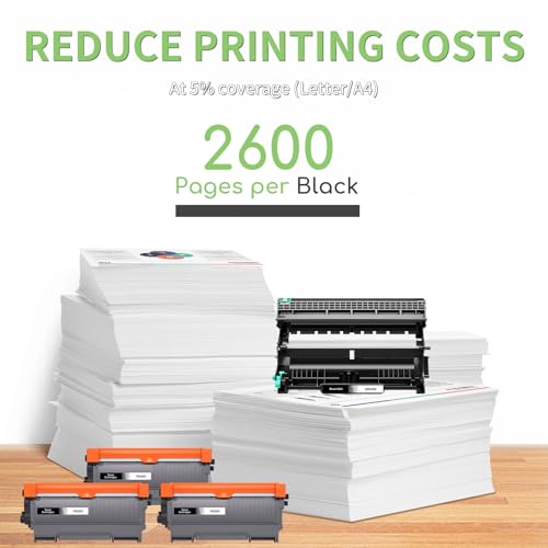 3X TN2220 TN2010 Toner-Kartusche & 1x DR2200 Trommel Kompatibel für Brother HL-2215 HL-2240 HL-2240D HL-2240L HL-2250DN HL-2270DW MFC-7360N MFC-7460DN MFC-7860DW DCP-7055 DCP-7055W (4-Pack)