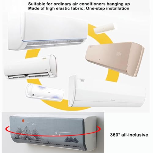 Miniatura 5 de Hiseng Moderna Cubierta De Aire Acondicionado Montada En La Pared, Funda Para Aire Acondicionado Interior, Prueba De Polvo Aire Acondicionado Cubierta 80 20 27 1p ,Geometría