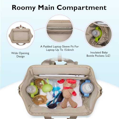 mommore Diaper Bag Backpack Champagne