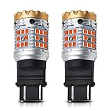 LASFIT 3157 LED Bulb 3057 4057 4157 Turn Signal Light Amber Only CANBUS Ready Error Free Built-in Load Resistor Anti-Hyper Flash Automotive Blinker Max 2600lm, ONLY for Standard Socket(2pcs)