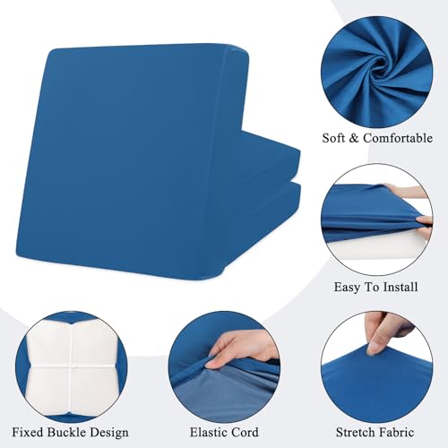 HEBE Outdoor Patio Cushion Covers Set of 12 Waterproof Stretch Seat Cushion Cover for Patio Furniture Clearance Outdoor Sofa Cushion Cover Replacement Couch Slipcovers Chair Seat Cover