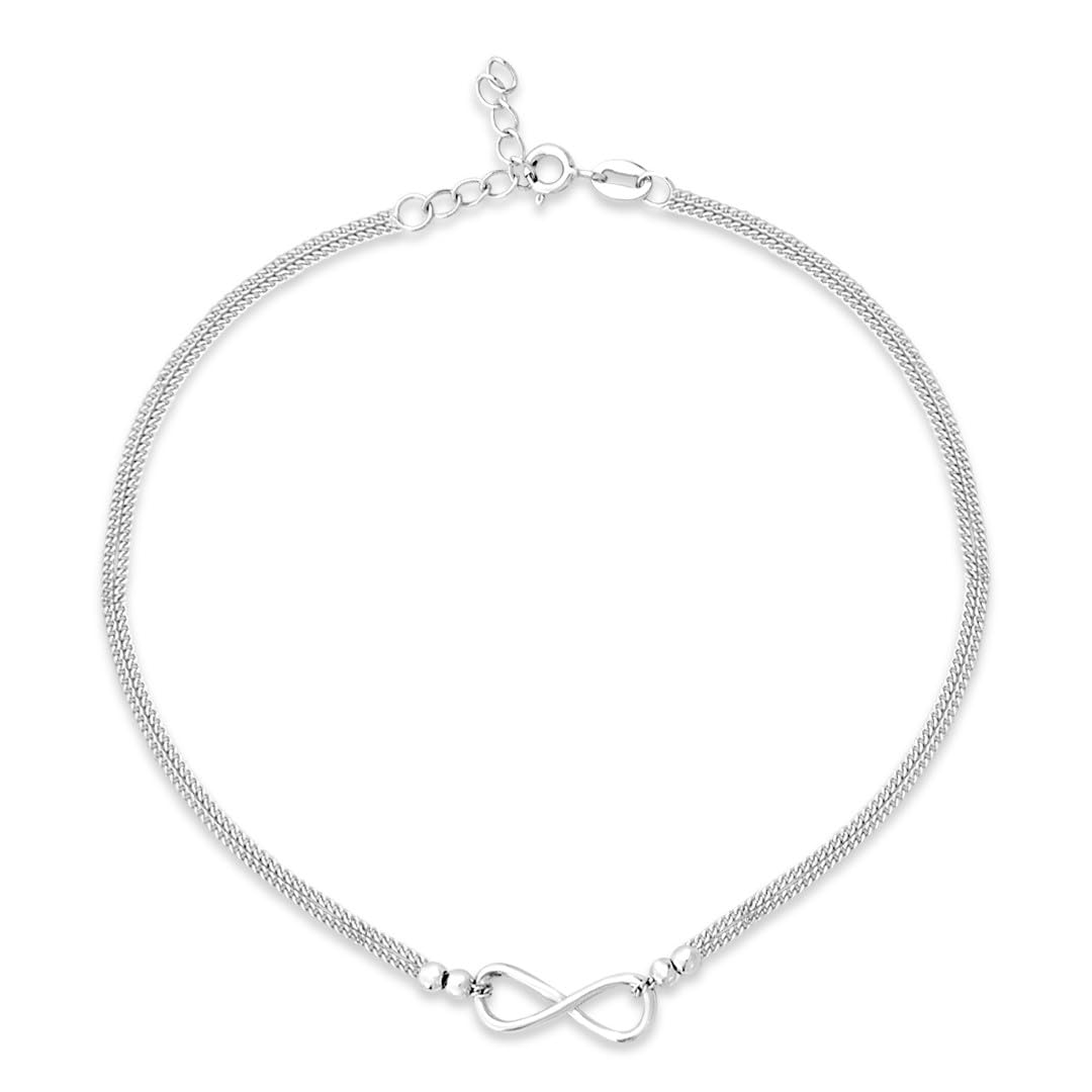 925 Sterling Silver Anklet | Rhodium Plated Precious Cubic Zirconia Women Chain Anklet | Gifts For Women & Girls | With Certificate of Authenticity and 925 Hallmark