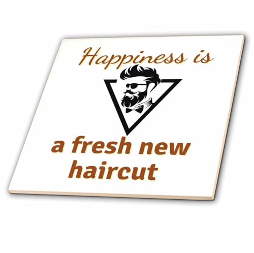 3dRose Text of Happiness is a Fresh new Haircut 12