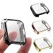 3 Packs Screen Protector Compatible Fit bit Versa, GHIJKL Ultra Slim Soft Full Cover Case for Fi tbit Versa, Black, Gold, Rose Gold
