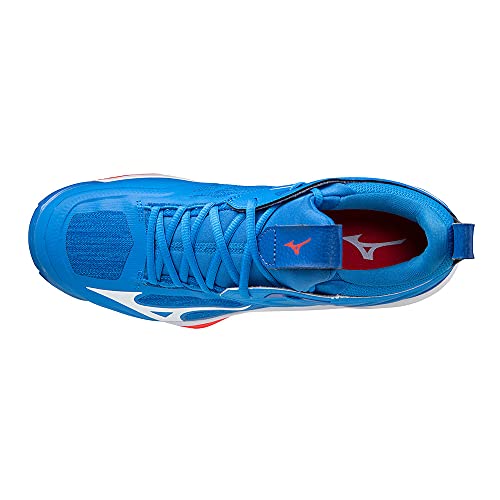 Mizuno Unisex Wave Momentum 2 Volleyball Shoe, French Blue White Ignition Red, 10 Uk #TOP3