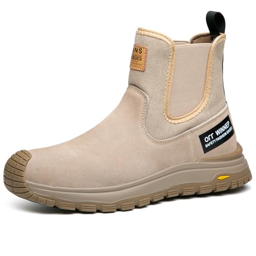 Image of Nutropa Welding Work Boots for Men Composite Toe Safety Boots Non Slip Steel Toe Work Shoes Lightweight Construction Welder Boots