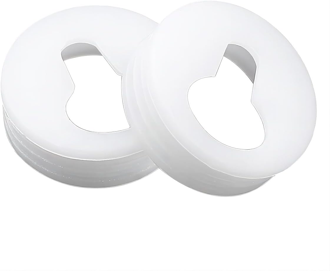 Qrity 16 Pieces Round Type Keyhole Shelf Brackets Hangers, Screws Plastic Keyhole Hanging Plates, Photo Frame Accessories, Hangers for Picture Frame Hanging