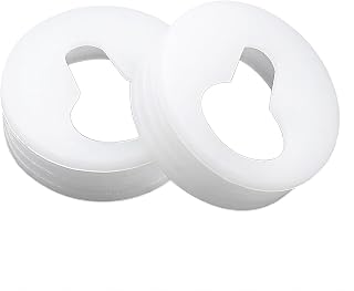 Qrity 16 Pieces Round Type Keyhole Shelf Brackets Hangers, Screws Plastic Keyhole Hanging Plates, Photo Frame Accessories, Hangers for Picture Frame Hanging