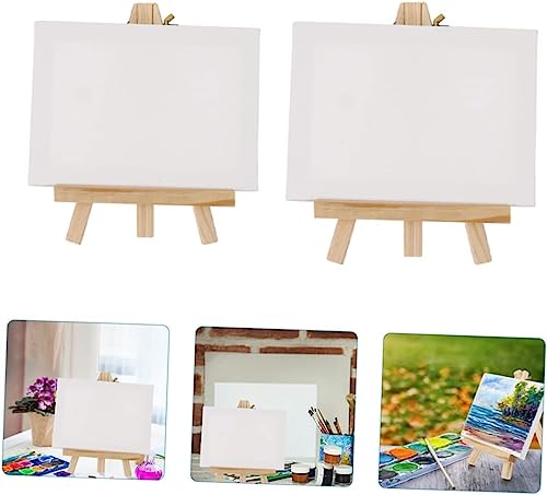 Miniatura 6 de Juego De 4 Caballete De Mesa De Madera, 15 X 20 Cm, Lienzo Con Caballete De 18 X 24 Cm, Pequeño Caballete De Mesa De Madera, Trípode Para Dibujar, Decoración De Mesa Para Cumpleaños, Fiestas