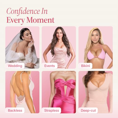 Image of Muse Saga Push Up Sticky Bra Inserts for Backless and Strapless Outfits | Strong Adhesive Double Sided Sticky Bra Inserts Push Up for Seamless Invisible Comfortable Everyday Wear and Sensitive Skin
