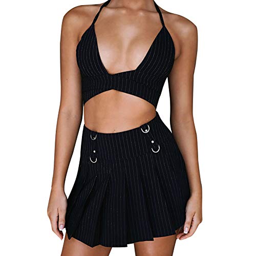 Minissaia plissada feminina, cintura alta, listrada, floral, saia curta para adolescentes Y2k Fashio