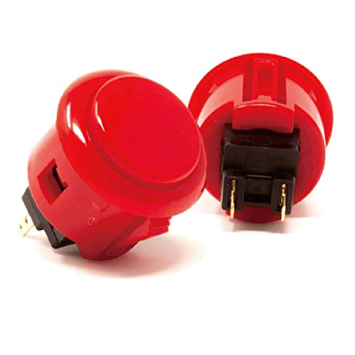 Image of SANWA 8 pcs OBSF-30 Original Push Button 30mm - for Arcade Jamma Video Game & Arcade Joystick Games Console (Red) S@NWA