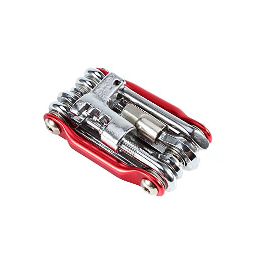 Bike Multitool, Bike Patch Kit Aluminum Alloy Bike Repair Tool Kit, 11 in 1 Cycling Repair Tools Kit, Multifunction Folding Tool Bike Tire Repair Kit with Lightweight for Road Moun