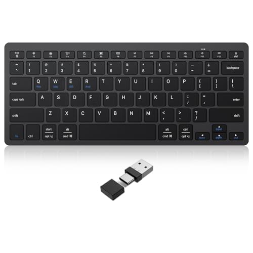 OMOTON 2.4G Wireless Keyboard, Ultra-Slim Compact Mini...