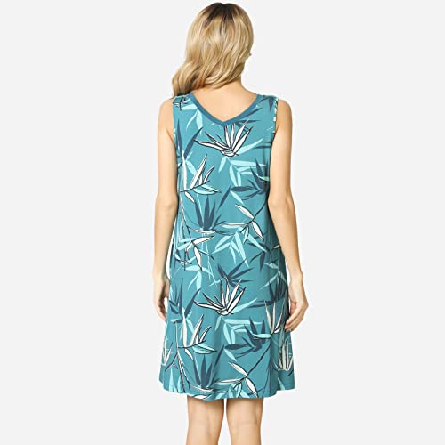 Image of GYS Cooling Bamboo Viscose Nightgowns for Women, Lightweight Sleeveless V Neck Sleep Shirt for Hot Sleepers, Soft Night dress