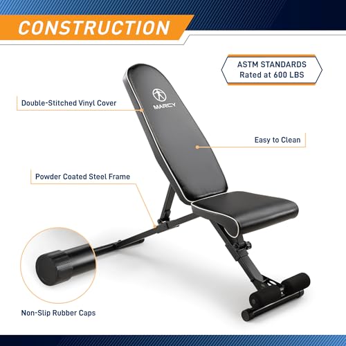 Marcy Assembly Free 8 Positions Adjustable Utility Weight Bench for Upright, Incline, Decline, and Flat Exercises, Foldable, Assembled SB-7485 by MARCY - Image 7