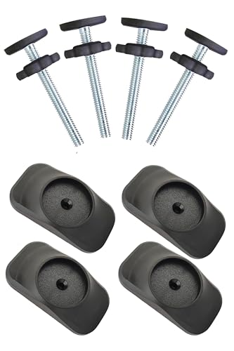 4 Pack Baby Gate Replacement Parts Threaded Spindle Rod 8MM(M8) with 4 Pack Wall Protectors for Baby&amp;Pet Pressure Mounted Safety Door &amp; Stair Gates (a Black, Long 9CM (8 Pack))