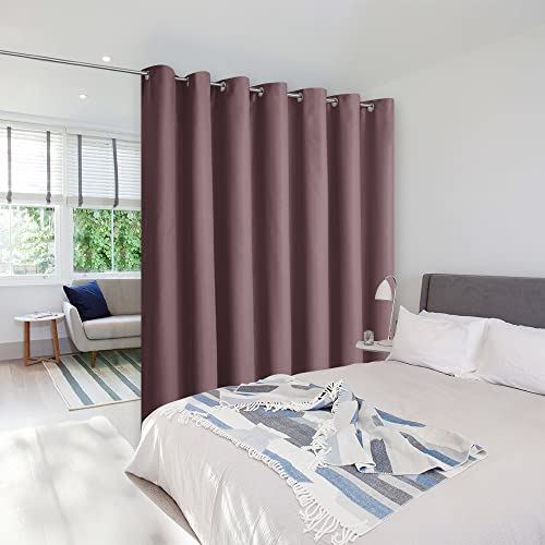 Image of NICETOWN Room Separating Divider, Dry Rose Room Divider Curtain Screen Partition, Function Thermal Blackout Patio Door Curtain, Sliding Door Insulated Curtain for Patio, 8.3ft Wide x 10ft Long