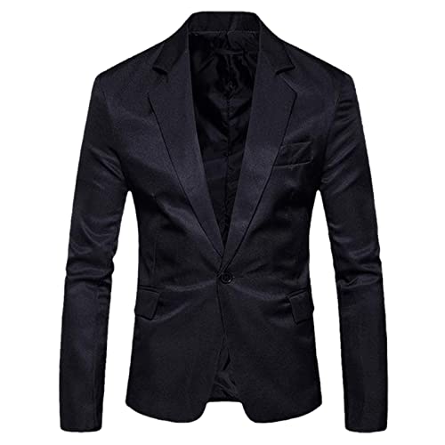 Blazer de printemps pour homme Kelsiop veste coupe ajustée noir XXL